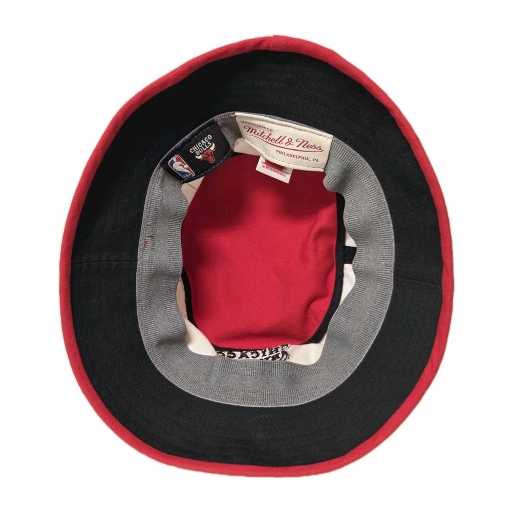 Vintage 90s Chicago Bulls NBA Bucket Hat Mitchell & Ness Pinstripe Adult L/XL - Picture 4 of 11